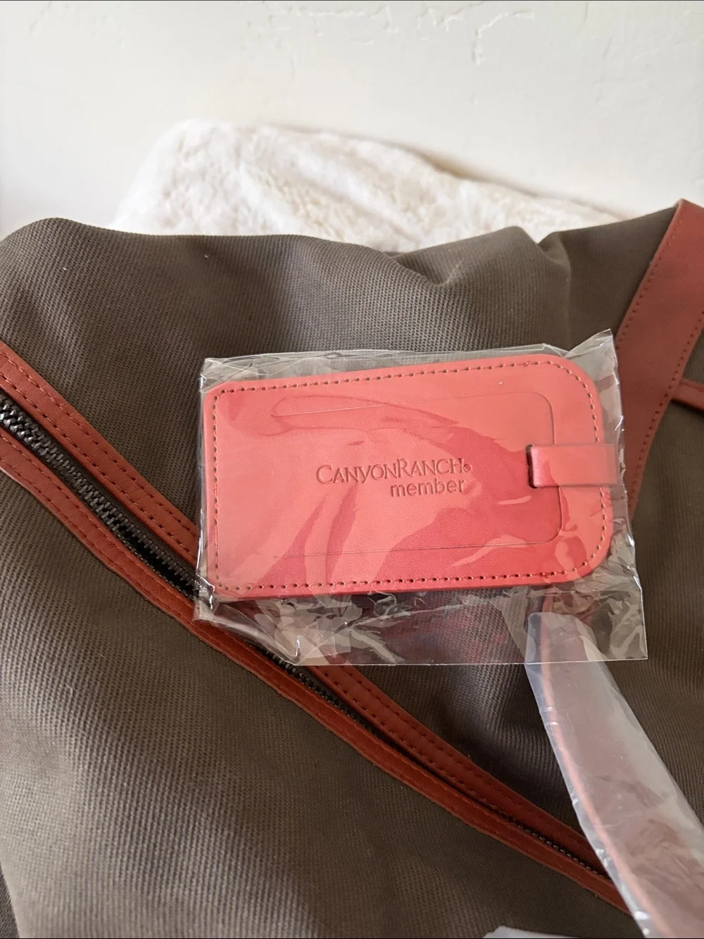Olive Canvas Weekender Bag with Brown Leather Trim